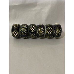 Napkin Rings Set of six blue and yellow‎ hand panted Wooden rings
